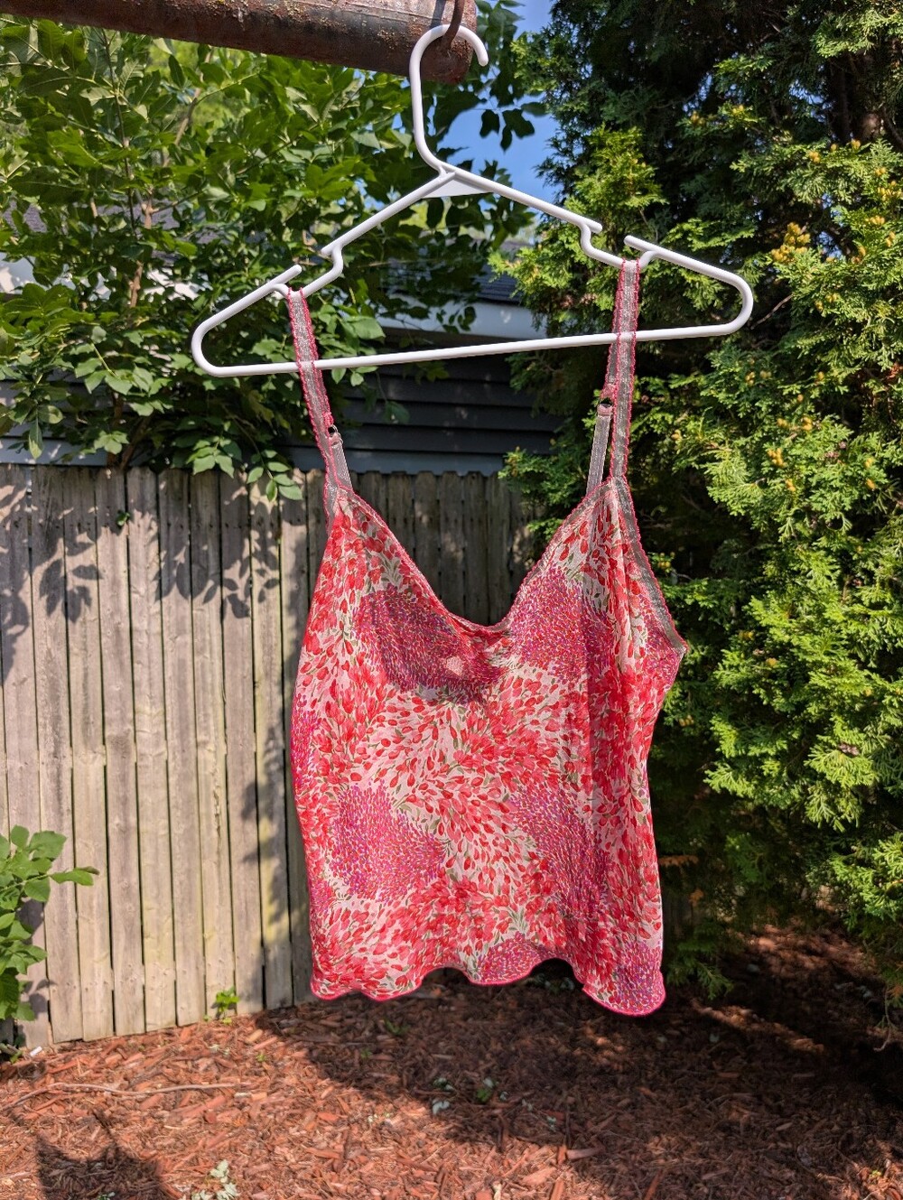 Josie by Natori Delicate Lace Trim Lingerie Camisole Top Size Large